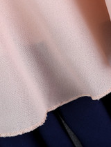Casual Ladylike Color Block Round Neck Bowknot Chiffon Skater Dress