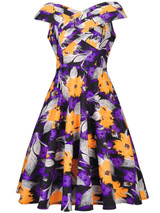 Casual V-Neck Exquisite Floral Printed Skater Dress Casual V-Neck Exquisite Floral Printed Skater Dress