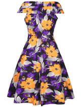 Casual V-Neck Exquisite Floral Printed Skater Dress Casual V-Neck Exquisite Floral Printed Skater Dress