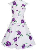 Casual Lapel Bowknot Belt Floral Printed Skater Dress