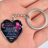 Heart Shaped Pendant That Says to Daughter from Mom Key Ring: Hutzell