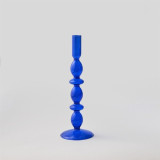 Blue Horizon Taper Glass Candlestick Holders