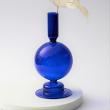 Blue Horizon Taper Glass Candlestick Holders