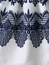 Casual Round Neck Printed Dramatic Skater Dress