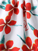 Casual Round Neck Contrast Floral Printed Skater Dress
