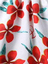 Casual Round Neck Contrast Floral Printed Skater Dress