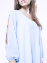 Casual Flowy V-Neck Cutout Hollow Out Plain Shift Dress