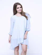 Casual Flowy V-Neck Cutout Hollow Out Plain Shift Dress