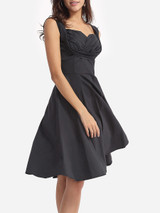 Casual Plain Designed Sweet Heart Skater-dress