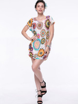 Casual Fabulous Round Neck Printed Loose Mini Shift Dress