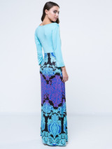 Casual Printed Tribal Designed Round Neck Maxi-Dre