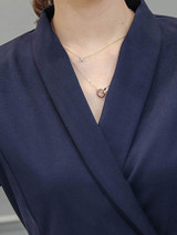 Casual V-Neck Bowknot Plain High-Low Skater Dress