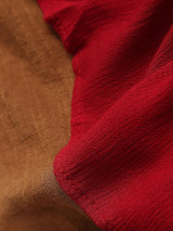 Casual Scoop Neck Cotton Color Block Shift-dress