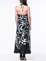 Casual High-Low Halter Backless Printed Maxi Dress