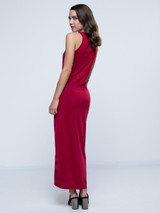 Cat Printed Trendy Round Neck Maxi-Dre