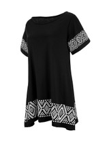 Casual Loose Round Neck Printed Shift Dress