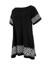 Casual Loose Round Neck Printed Shift Dress