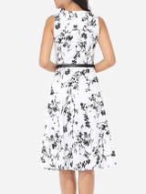 Casual Floral Printed Captivating Round Neck Skater-dress