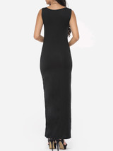 Casual Plain Elegant Round Neck Cocktail-dress