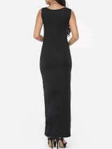 Casual Plain Elegant Round Neck Cocktail-dress