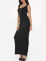Casual Plain Elegant Round Neck Cocktail-dress