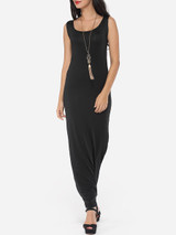 Casual Plain Elegant Round Neck Cocktail-dress