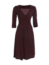 Casual Deep V-Neck Skater Dress In Polka Dot