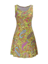 Casual Fantastic Paisley Printed Round Neck Skater Dress