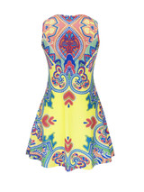 Casual Round Neck Excellent Tribal Printed Shift Dress