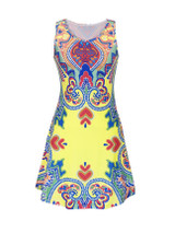 Casual Round Neck Excellent Tribal Printed Shift Dress