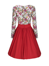 Casual Round Neck Floral Printed Skater Dress