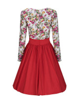 Casual Round Neck Floral Printed Skater Dress