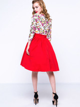 Casual Round Neck Floral Printed Skater Dress