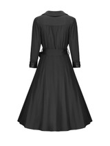 Casual V-Neck  Bowknot  Plain Skater Dresses