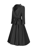 Casual V-Neck  Bowknot  Plain Skater Dresses