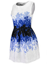 Casual Awesome Printed Round Neck Jacquard Skater Dress
