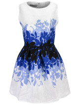 Casual Awesome Printed Round Neck Jacquard Skater Dress