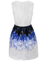 Casual Awesome Printed Round Neck Jacquard Skater Dress