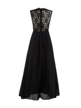 Casual Courtly Patchwork Hollow Out Plain Sweet Heart Maxi Dress