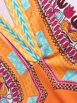 Casual Printed Tribal Extraordinary Band Collar Shift-dress