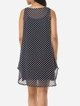 Casual Polka Dot Round Neck Shift Dress