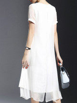 Casual Round Neck Printed Fancy Shift Dress