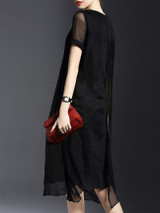 Casual Round Neck Printed Fancy Shift Dress