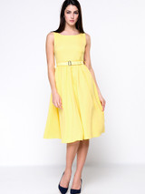 Casual Plain Delightful Round Neck Skater Dress