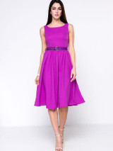 Casual Plain Delightful Round Neck Skater Dress