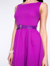 Casual Plain Delightful Round Neck Skater Dress