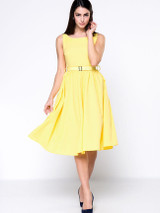 Casual Plain Delightful Round Neck Skater Dress