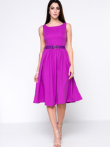 Casual Plain Delightful Round Neck Skater Dress