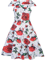 Casual Fascinating V-Neck Floral Printed Skater Dress