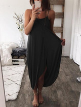 Simple 5 Colors Spaghetti-neck Maxi Dress